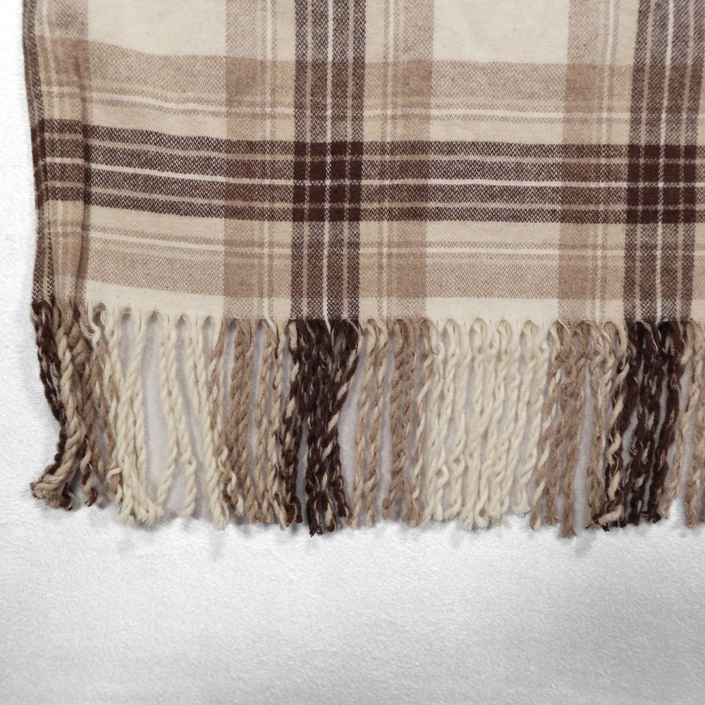 NWT POLO RALPH LAUREN Women's Size 2 Brown Plaid Flannel Fringe Trim Shirt Dress - Picture 4 of 8